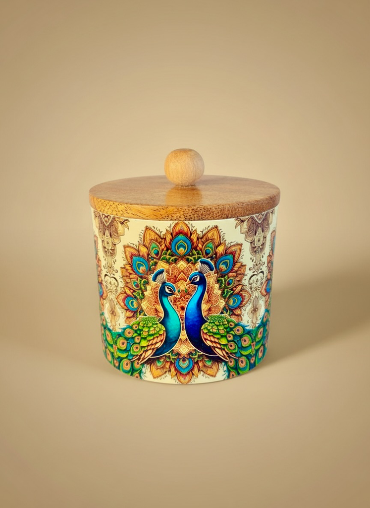 [SD054] Iron Meenakari Jar/Box With Wooden Cap - [SD054]