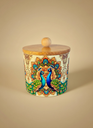 Iron Meenakari Jar/Box With Wooden Cap - [SD054]