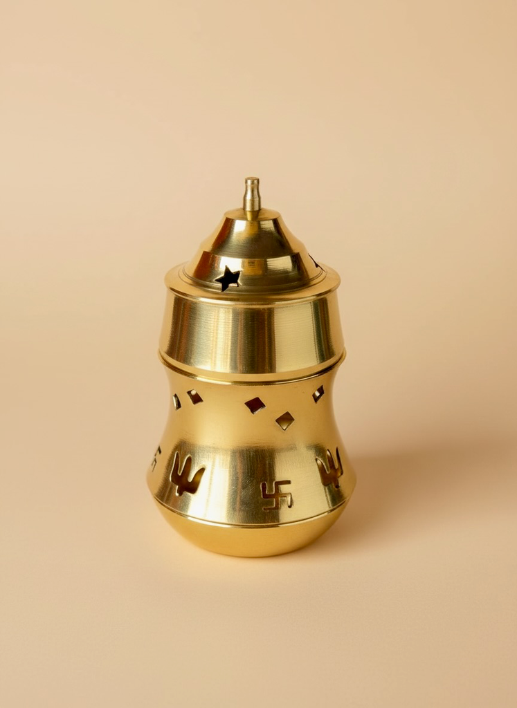 [1 No- SD068] Brass Kapoor Lamp Folding Deep - [SD068]