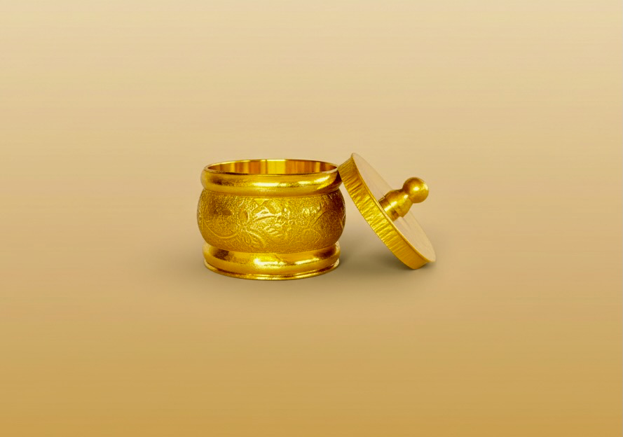 [SD122] Brass Sindoor Box With Meenakari Design - [SD122]