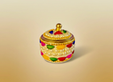 Brass Sindoor Box White - [SD124]