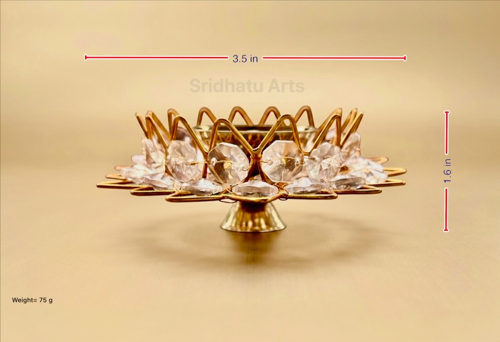 [SD191] Brass Fancy Bowl Crystal Deep - [SD191] (1 No)