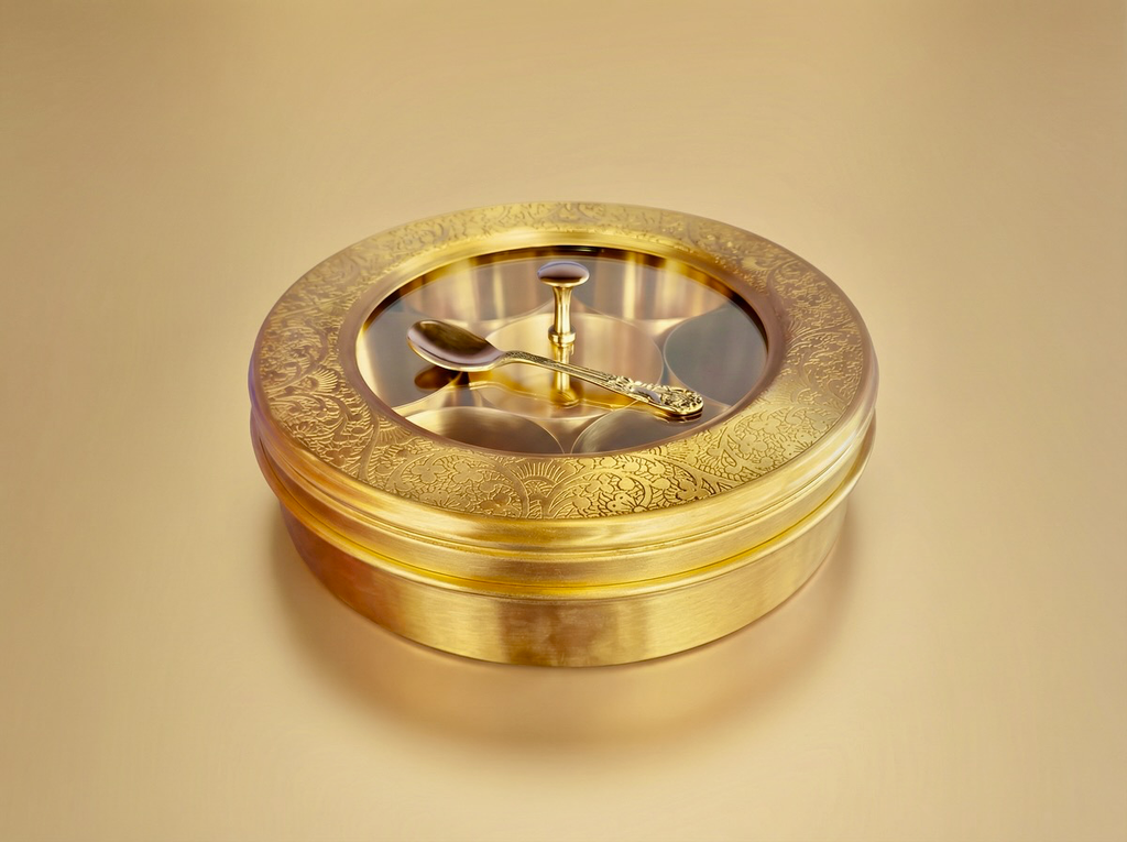 Brass Spice Box With Acrylic top - [SD043]